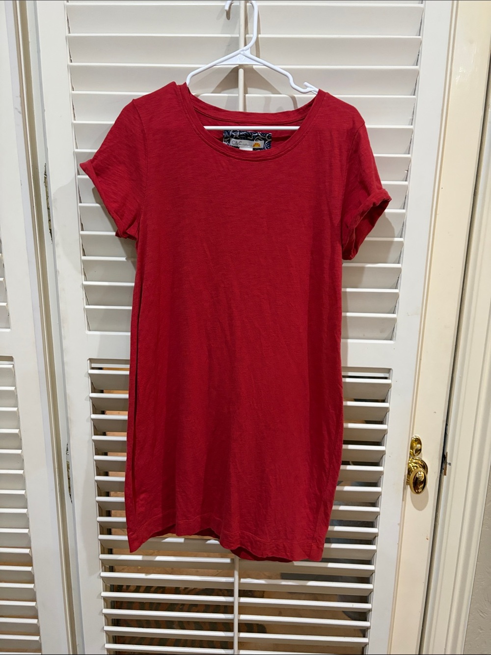 C&C California Red Short Sleeve Tee Dress.Size Large
